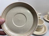Coffee Cup Set, B71, Temper-ware Lenox Sprite Brushwork Beige Plates